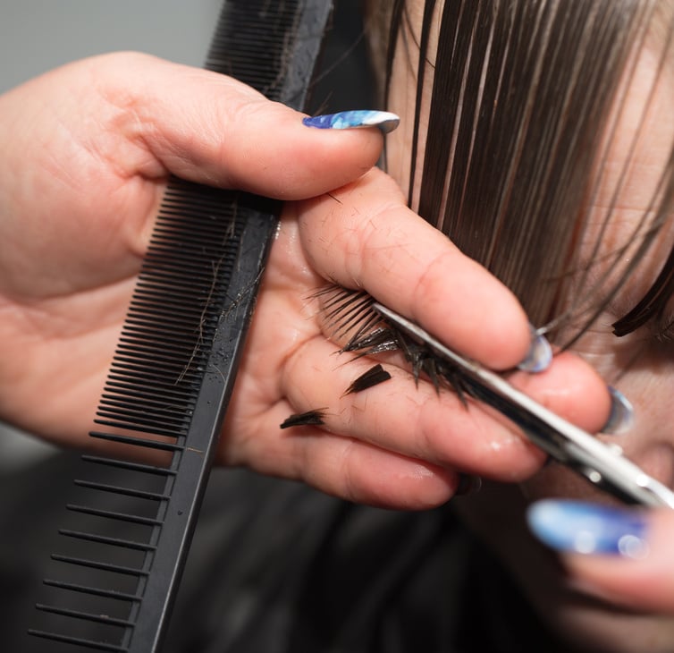 haircut at the beauty salon